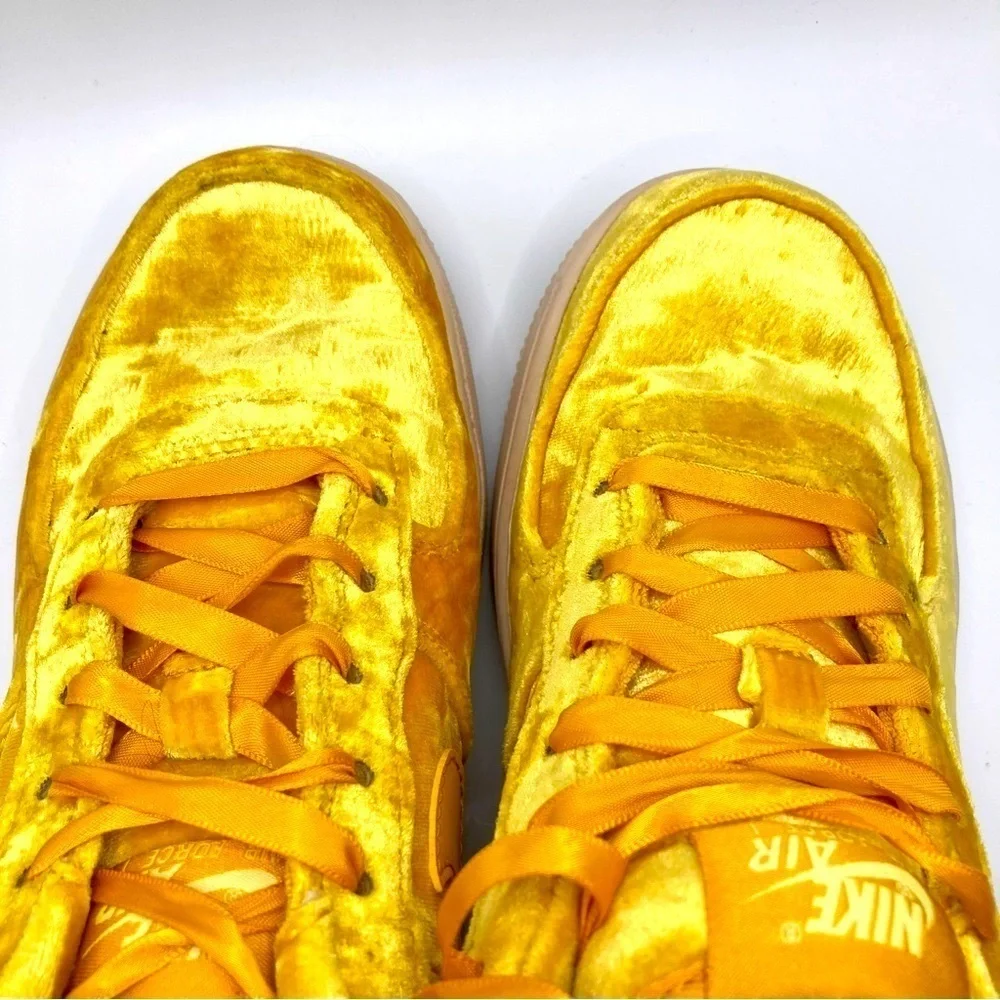 Nike Air Force 1 LV8 GS Mineral Gold yellow velour sneakers kids 6Y women’s 7.5